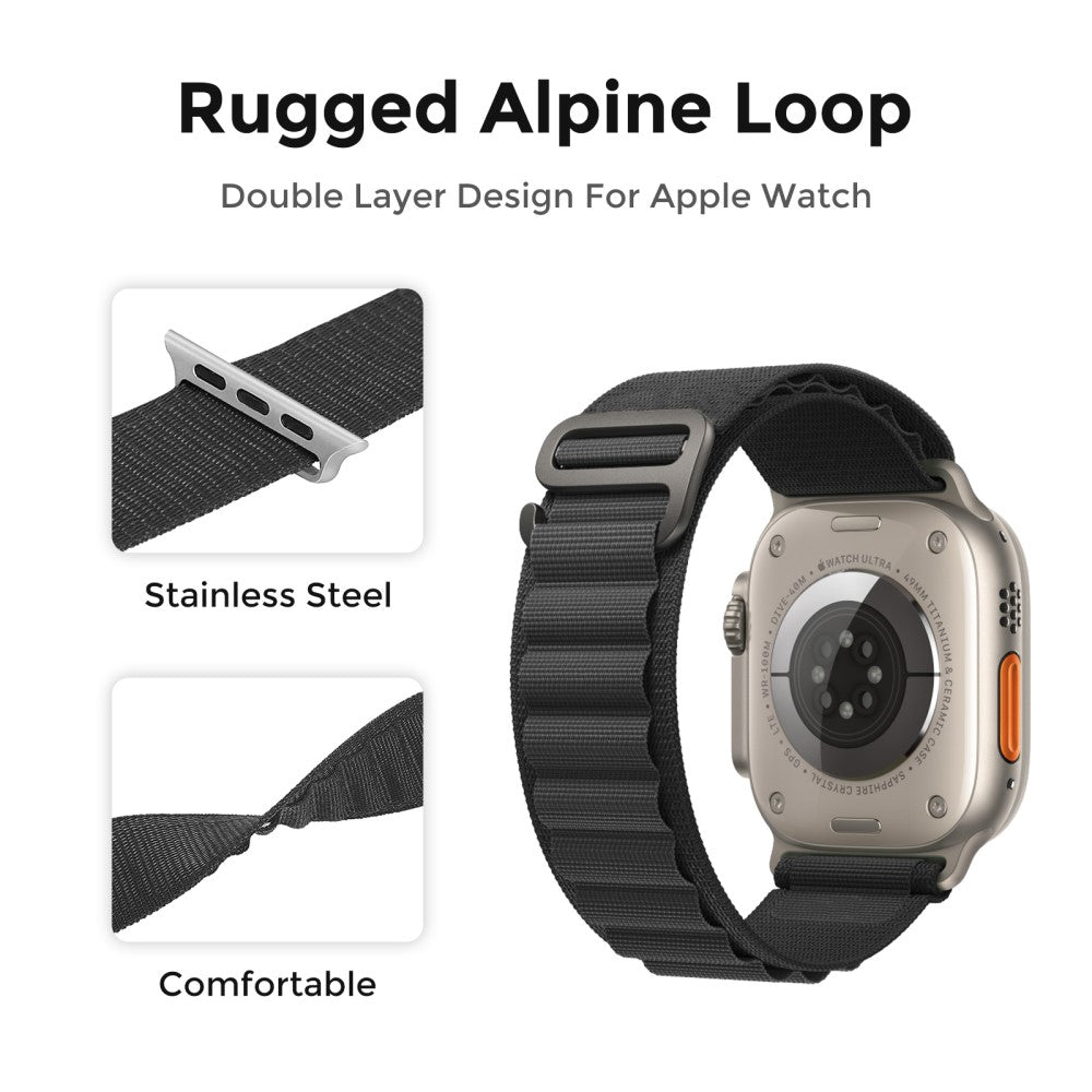 Really Beautiful Apple Smartwatch Nylon Universel Strap - Black#serie_3