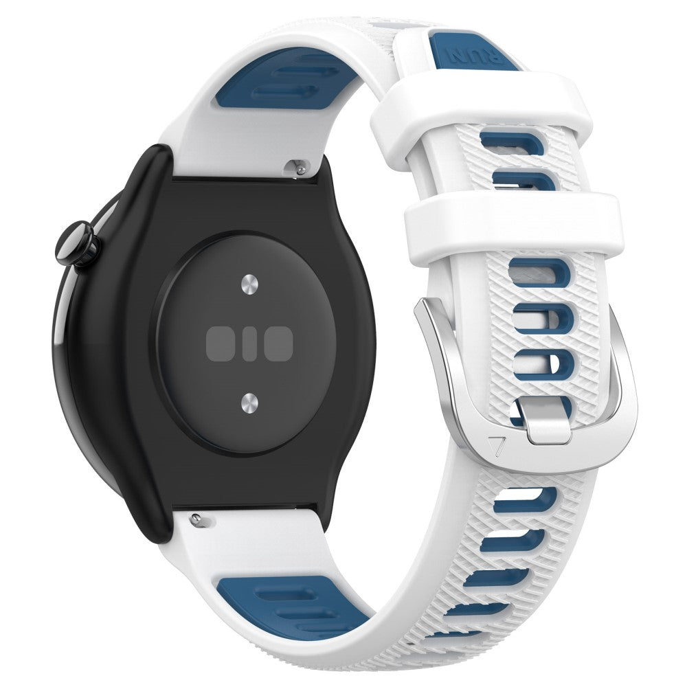 22mm Universal dual color cross strip silicone strap - White / Blue#serie_3