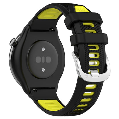 18mm Universal dual color cross strip silicone strap - Black / Lime#serie_7