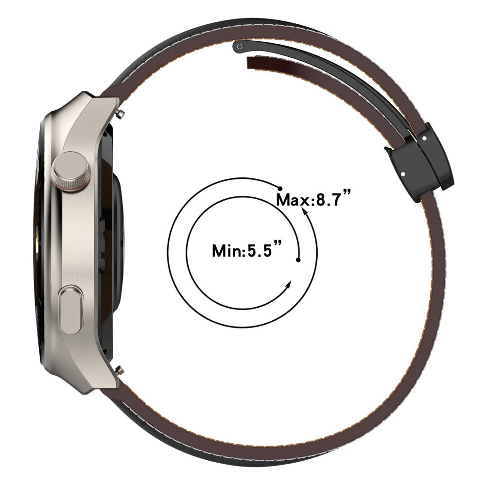 Helt Vildt Flot Ægte Læder Universal Rem passer til Smartwatch - Sort#serie_1
