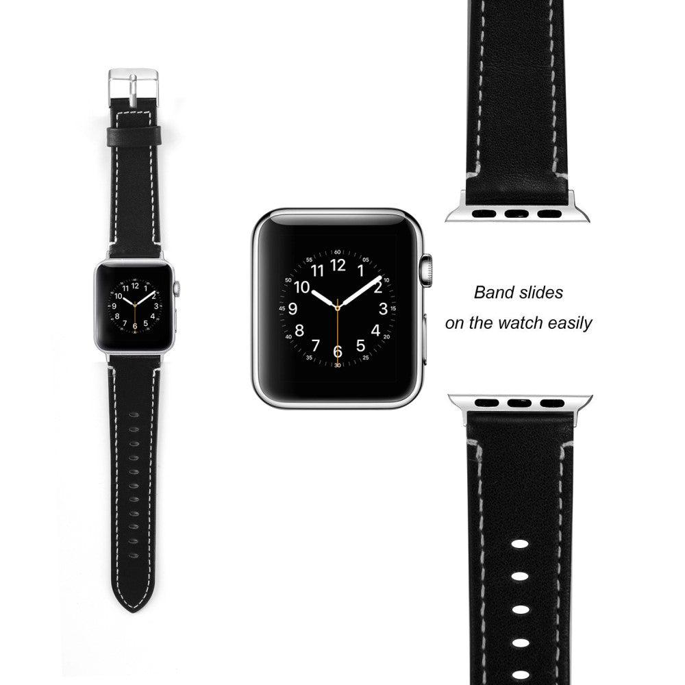 Ægte læder Cover passer til Apple Watch Ultra - Sort#serie_3