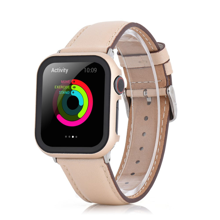 Meget Fed Universal Cover med Skærmbeskytter i Metal og Hærdet Glas passer til Apple Watch Series 8 (41mm) / Apple Watch Series 7 41mm - Guld#serie_3