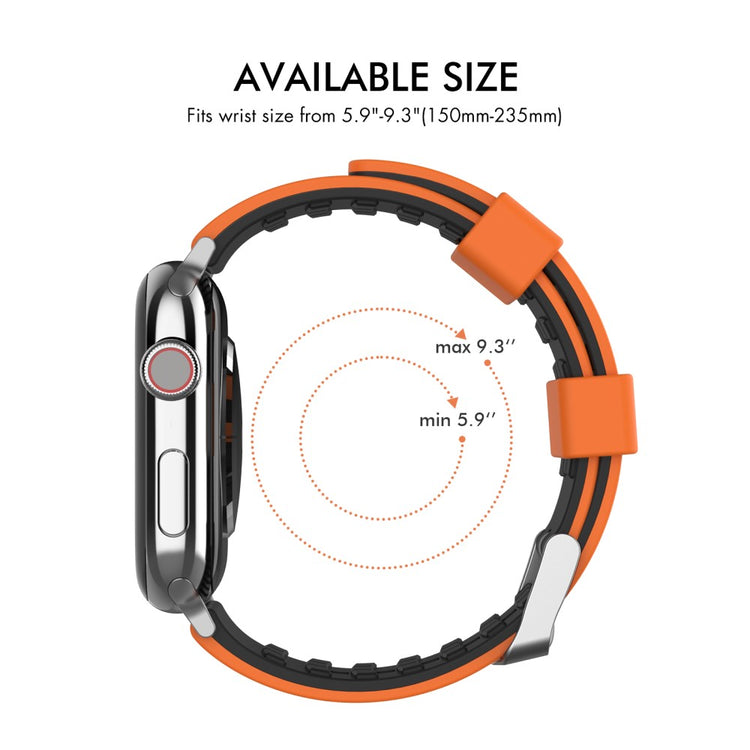 Super Pænt Silikone Universal Rem passer til Apple Smartwatch - Orange#serie_1