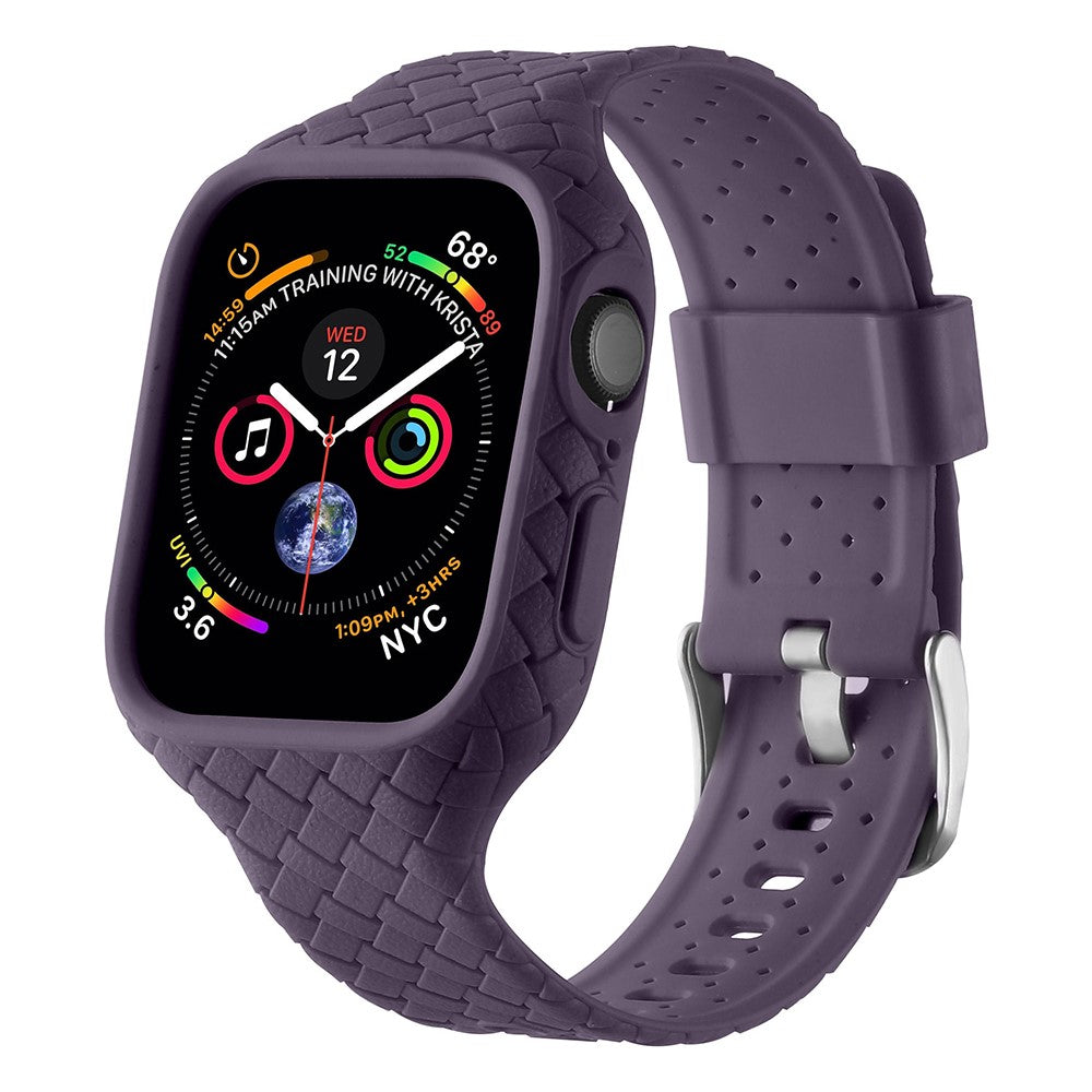 Metal Og Silikone Universal Rem passer til Apple Watch Series 8 (41mm) / Apple Watch Series 7 41mm - Lilla#serie_4