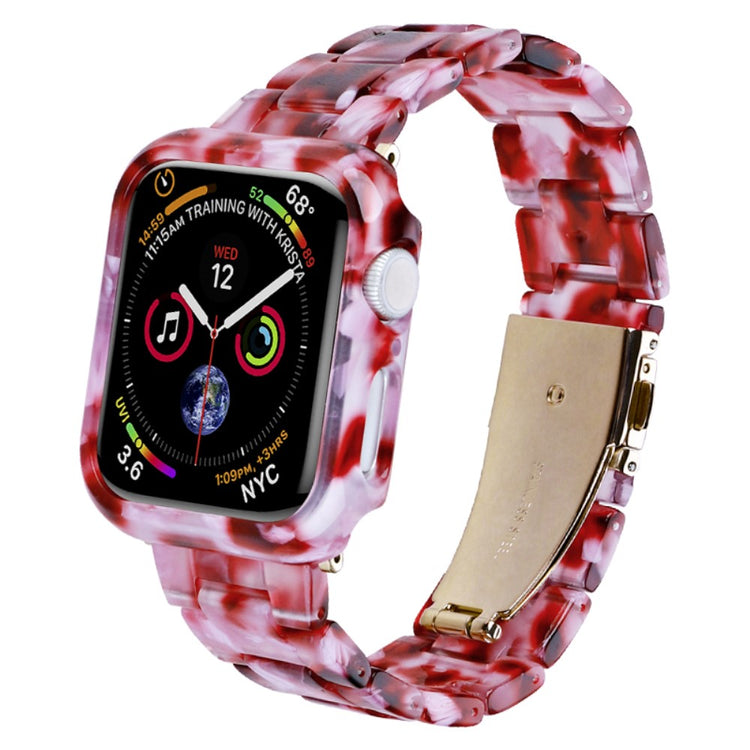 Metal Og Plastik Universal Rem passer til Apple Watch Series 8 (41mm) / Apple Watch Series 7 41mm - Rød#serie_10