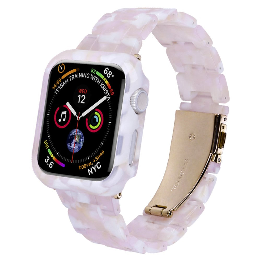 Metal Og Plastik Universal Rem passer til Apple Watch Series 8 (41mm) / Apple Watch Series 7 41mm - Pink#serie_3