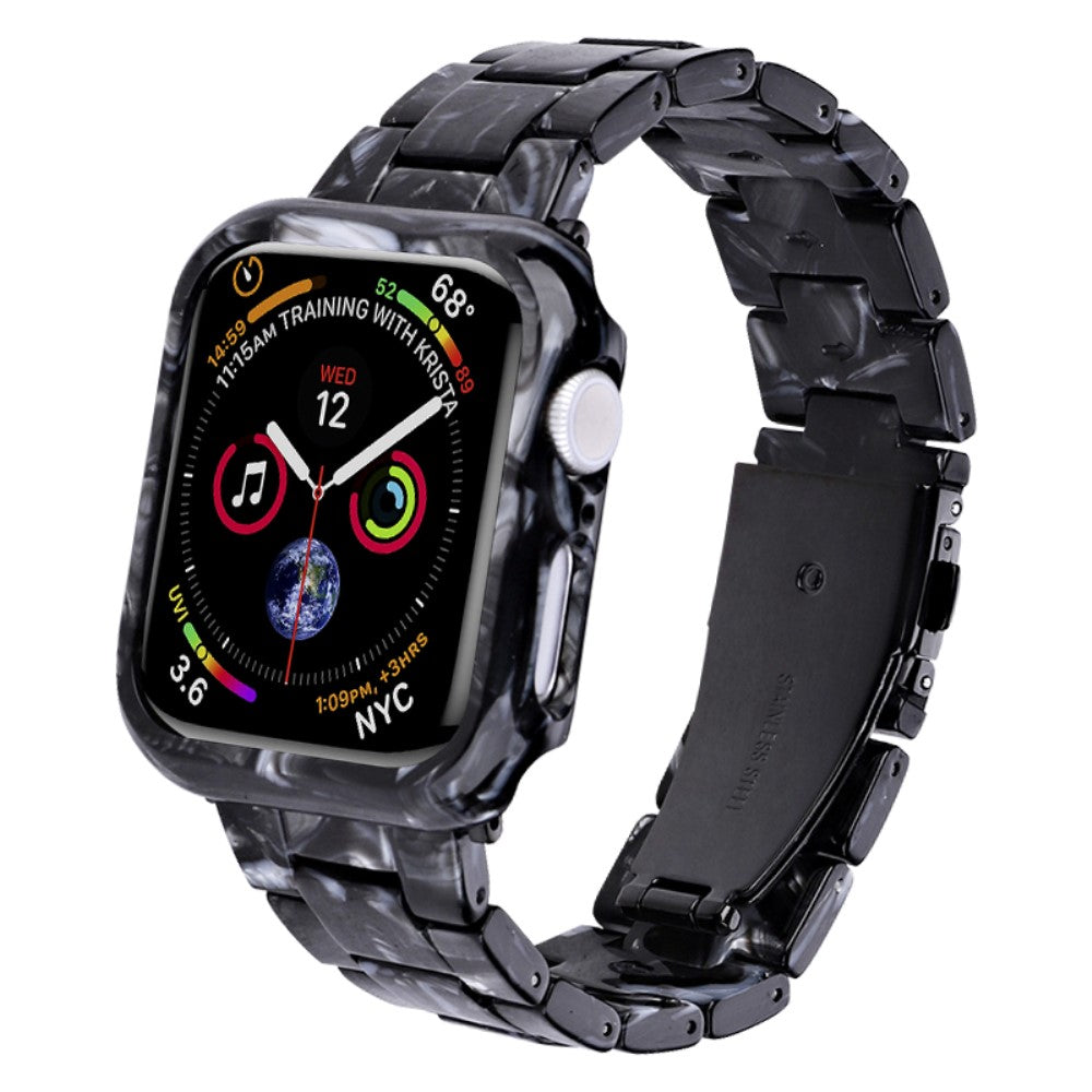 Metal Og Plastik Universal Rem passer til Apple Watch Series 8 (41mm) / Apple Watch Series 7 41mm - Sort#serie_6