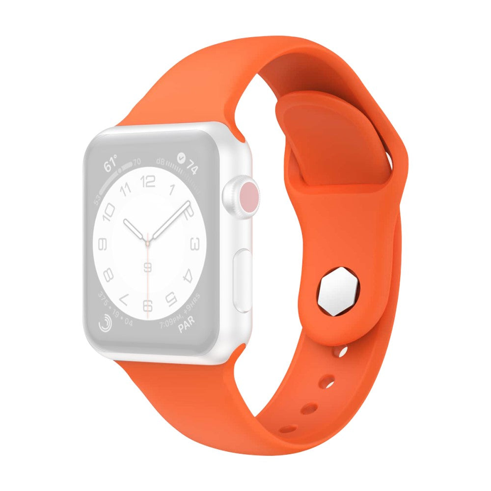 Kønt Silikone Universal Rem passer til Apple Smartwatch - Orange#serie_2