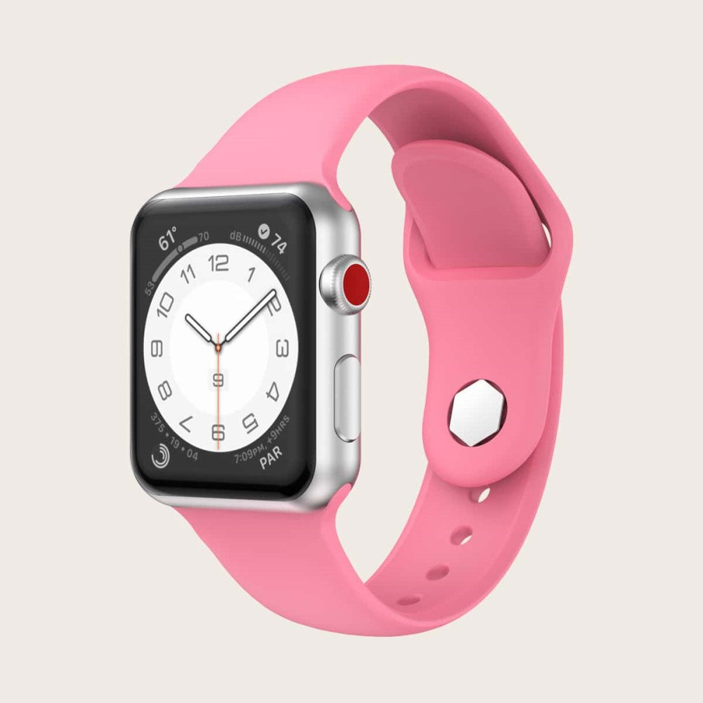 Kønt Silikone Universal Rem passer til Apple Smartwatch - Pink#serie_4