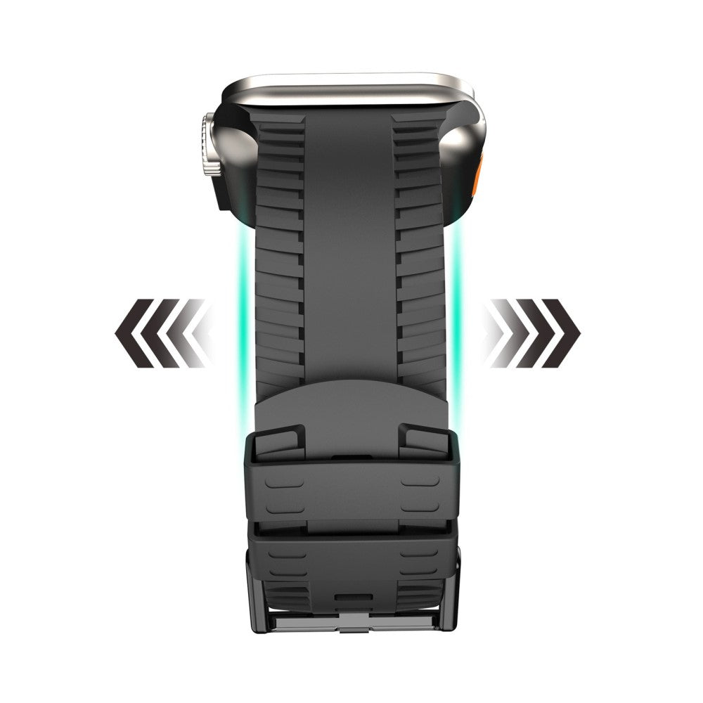Godt Metal Og Silikone Universal Rem passer til Apple Smartwatch - Sølv#serie_11