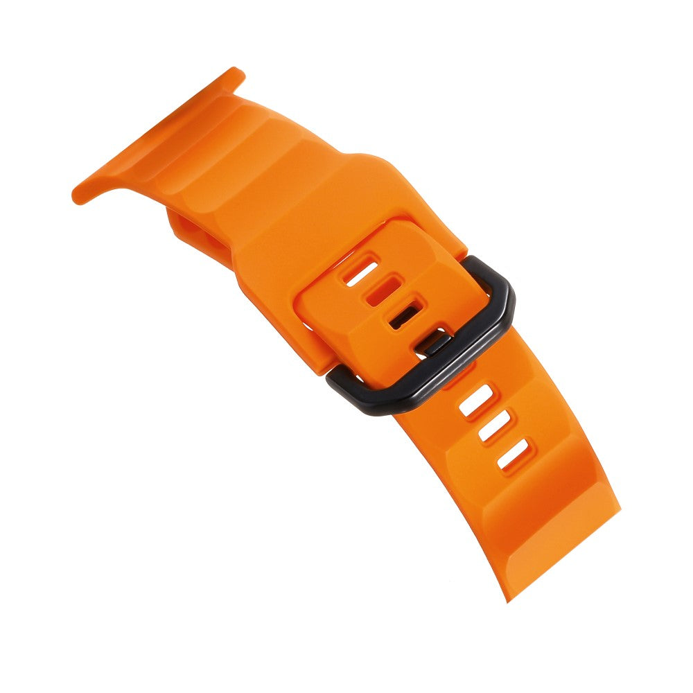 Glimrende Metal Og Silikone Universal Rem passer til Apple Smartwatch - Orange#serie_4