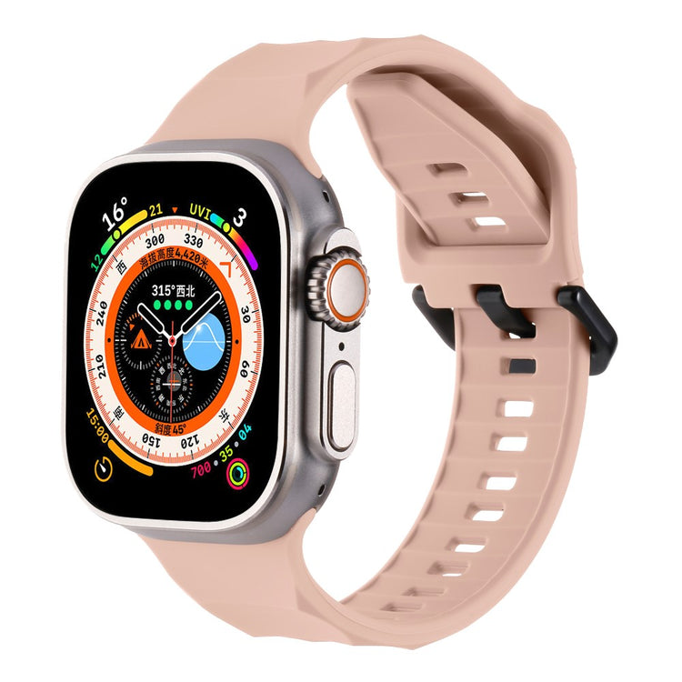 Glimrende Metal Og Silikone Universal Rem passer til Apple Smartwatch - Pink#serie_5