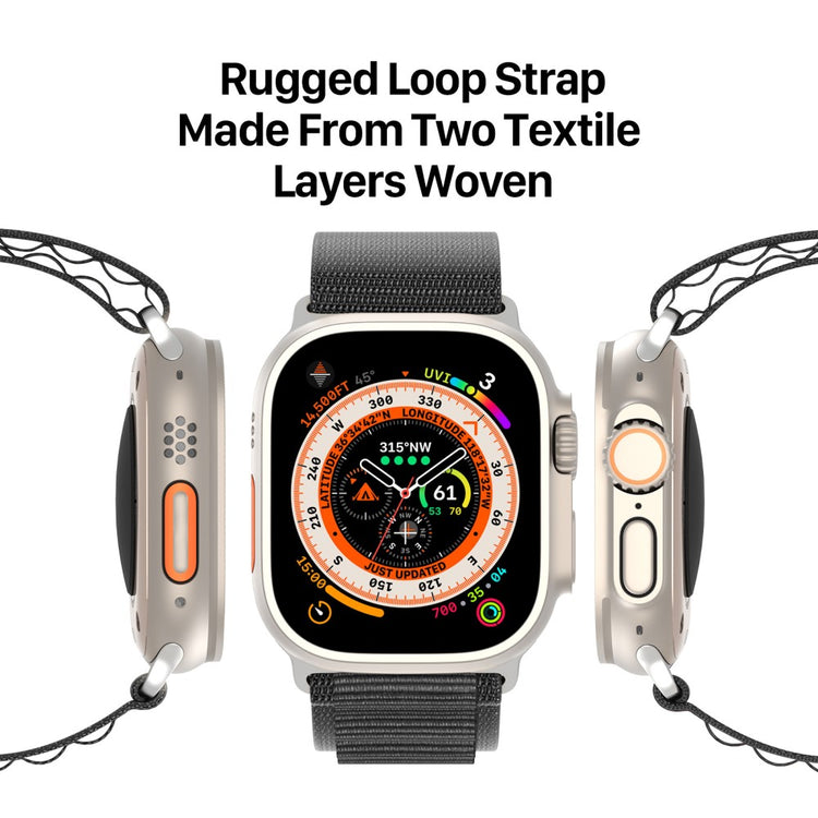 Rigtigt Pænt Metal Og Nylon Universal Rem passer til Apple Smartwatch - Sort#serie_1