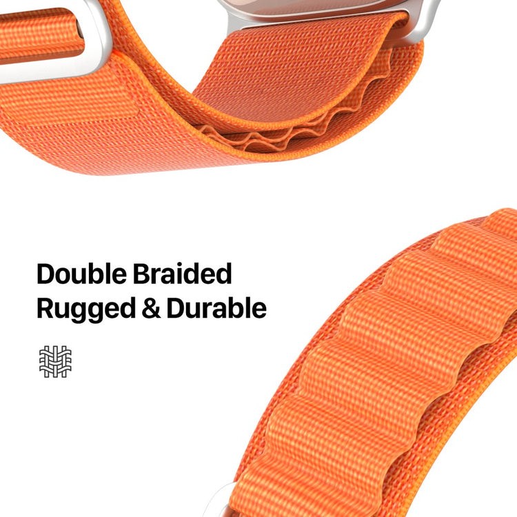 Rigtigt Pænt Metal Og Nylon Universal Rem passer til Apple Smartwatch - Orange#serie_3