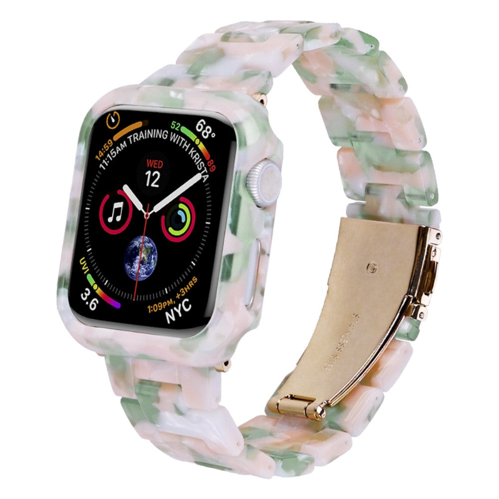 Metal Og Plastik Universal Rem passer til Apple Watch Series 8 (45mm) / Apple Watch Series 7 45mm - Pink#serie_4