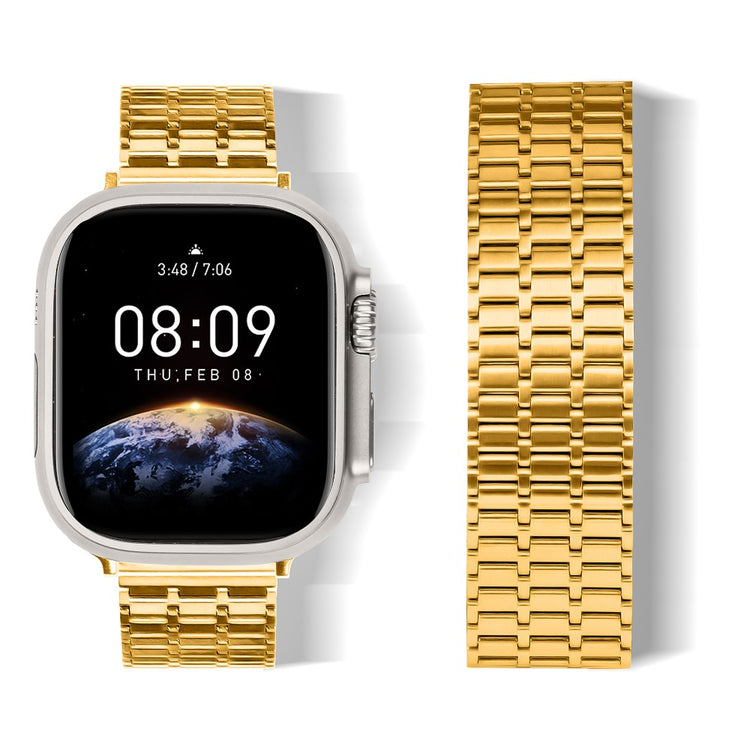 Vildt Fed Metal Universal Rem passer til Apple Smartwatch - Guld#serie_1