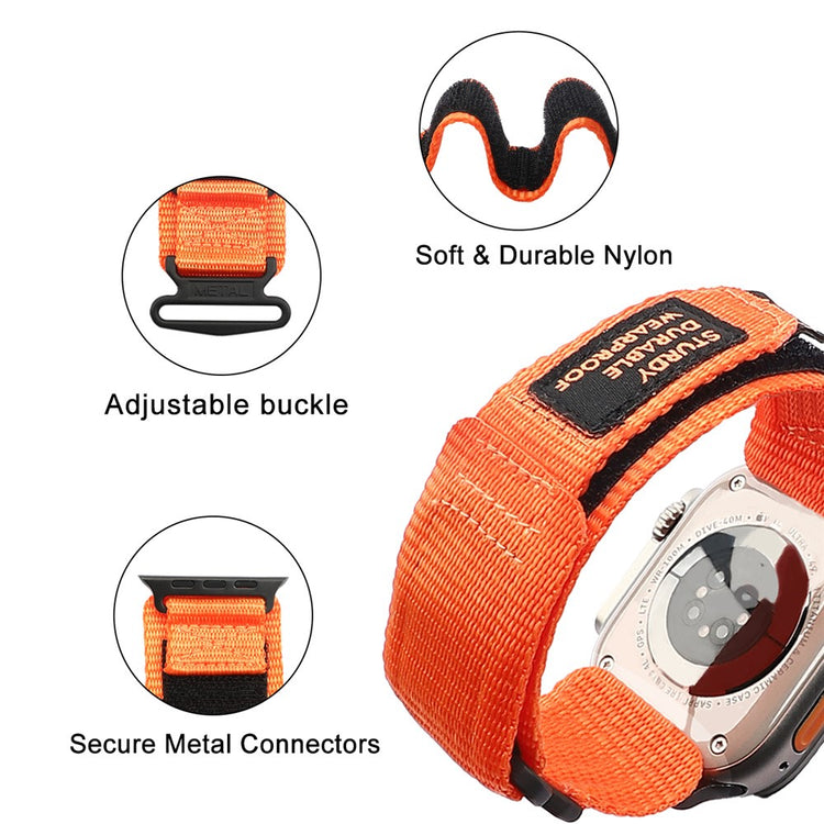 Super Fed Nylon Universal Rem passer til Apple Smartwatch - Orange#serie_2