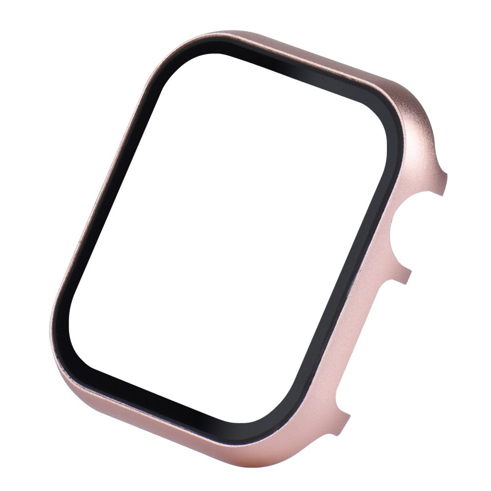 Mega Fed Universal Cover med Skærmbeskytter i Metal og Hærdet Glas passer til Apple Smartwatch - Pink#serie_4