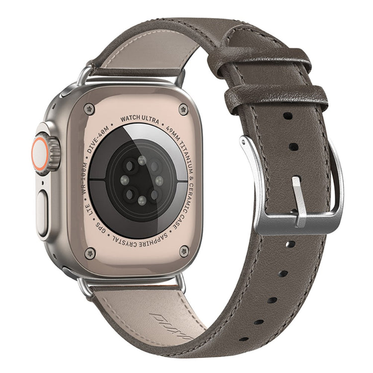 Holdbart Metal Og Kunstlæder Universal Rem passer til Apple Smartwatch - Sølv#serie_4