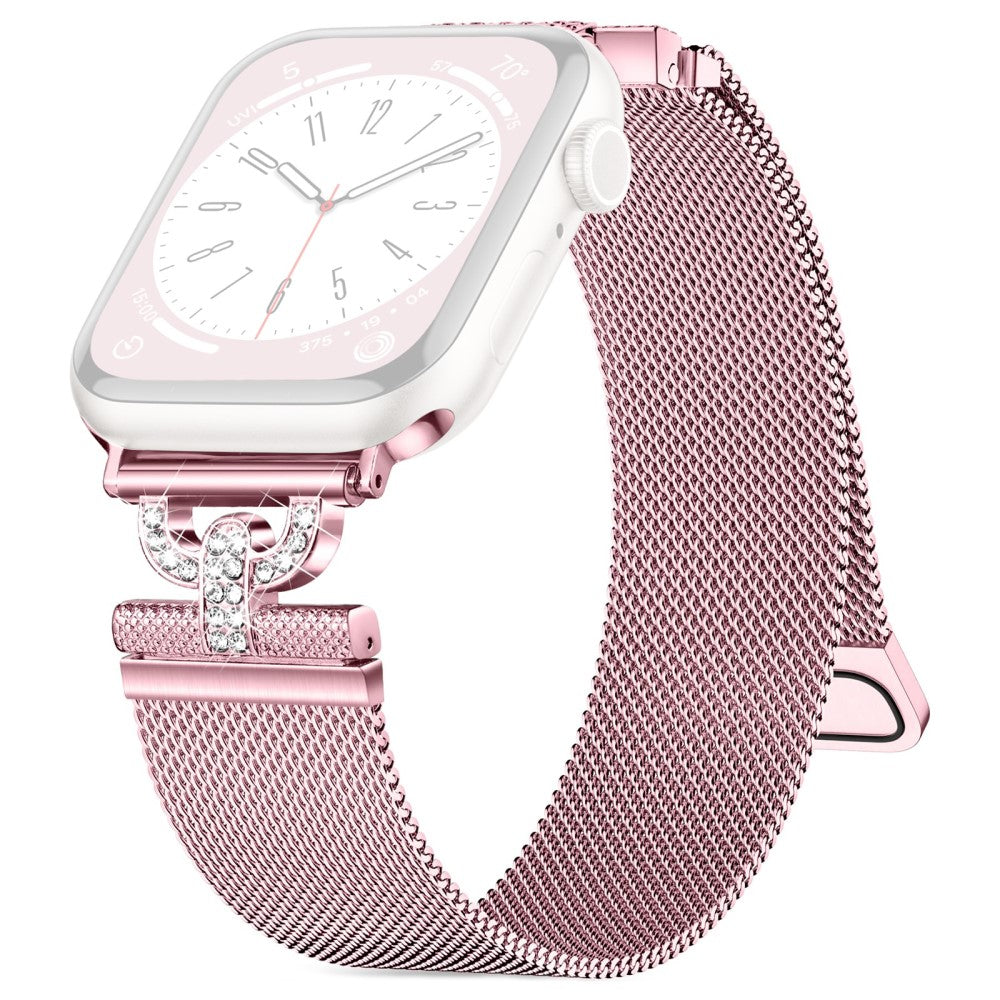 Meget Cool Metal Og Rhinsten Universal Rem passer til Apple Smartwatch - Pink#serie_1