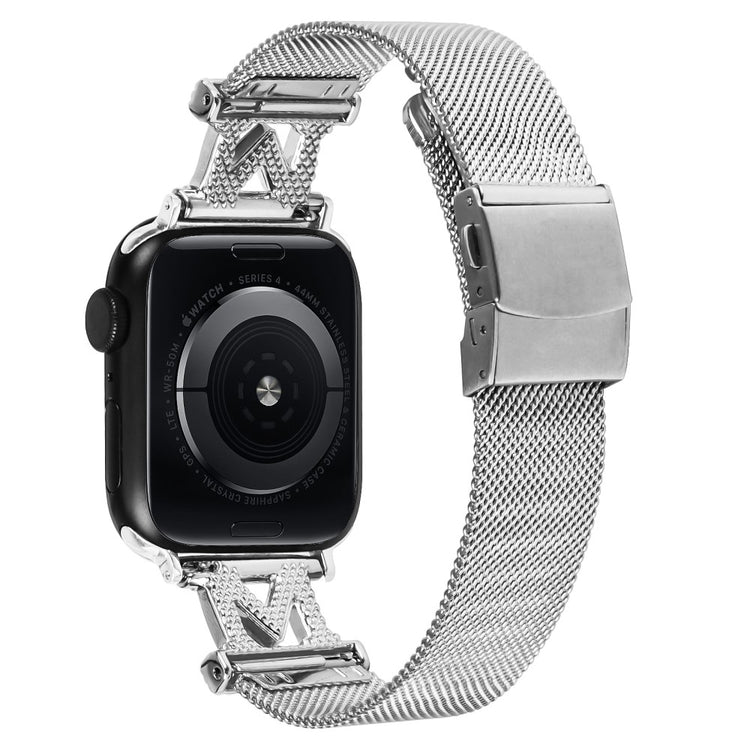 Godt Metal Og Rhinsten Universal Rem passer til Apple Smartwatch - Sølv#serie_025