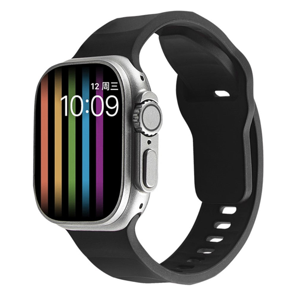 Mega Komfortabel Silikone Universal Rem passer til Apple Smartwatch - Sort#serie_7