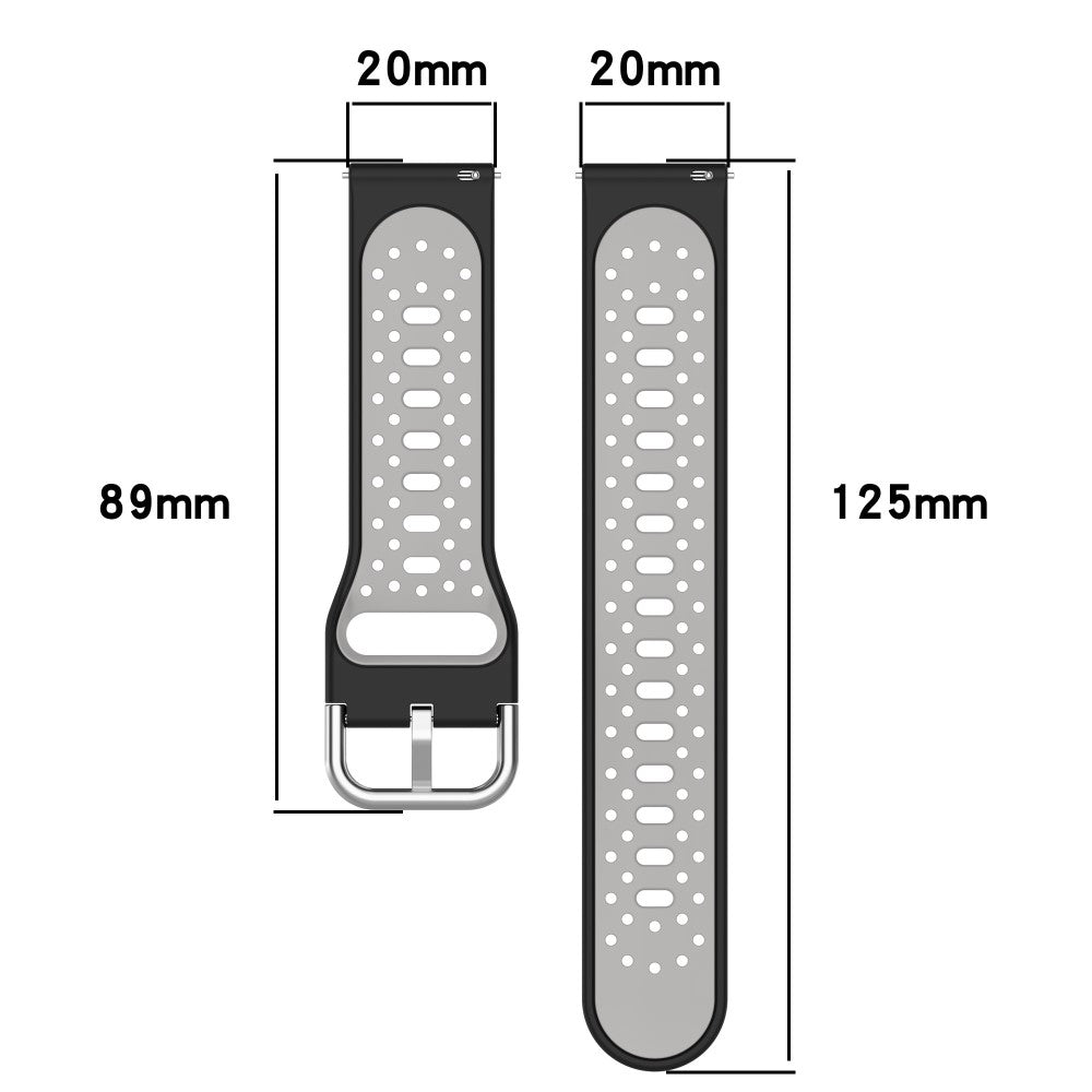 Super Holdbart Silikone Universal Rem passer til Samsung Smartwatch - Sølv#serie_1