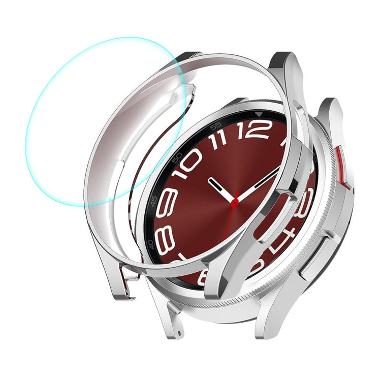 HAT PRINCE Samsung Galaxy Watch 6 Classic (47mm) electroplated cover with tempered glass - Silver#serie_2