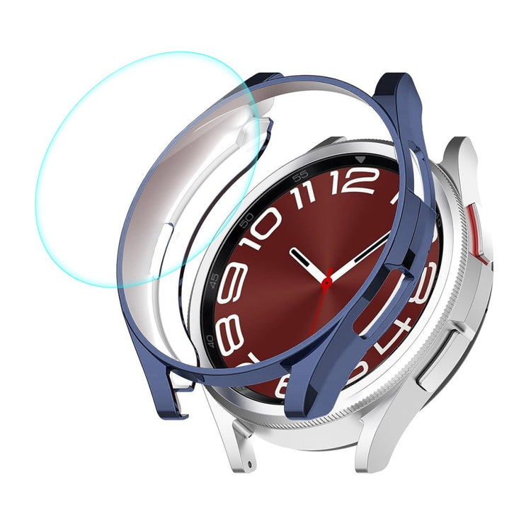 HAT PRINCE Samsung Galaxy Watch 6 Classic (47mm) electroplated cover with tempered glass - Dark Blue#serie_3