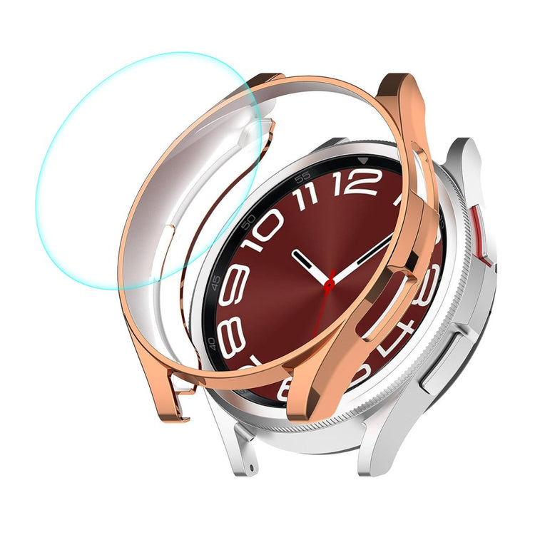 HAT PRINCE Samsung Galaxy Watch 6 Classic (47mm) electroplated cover with tempered glass - Rose Gold#serie_5