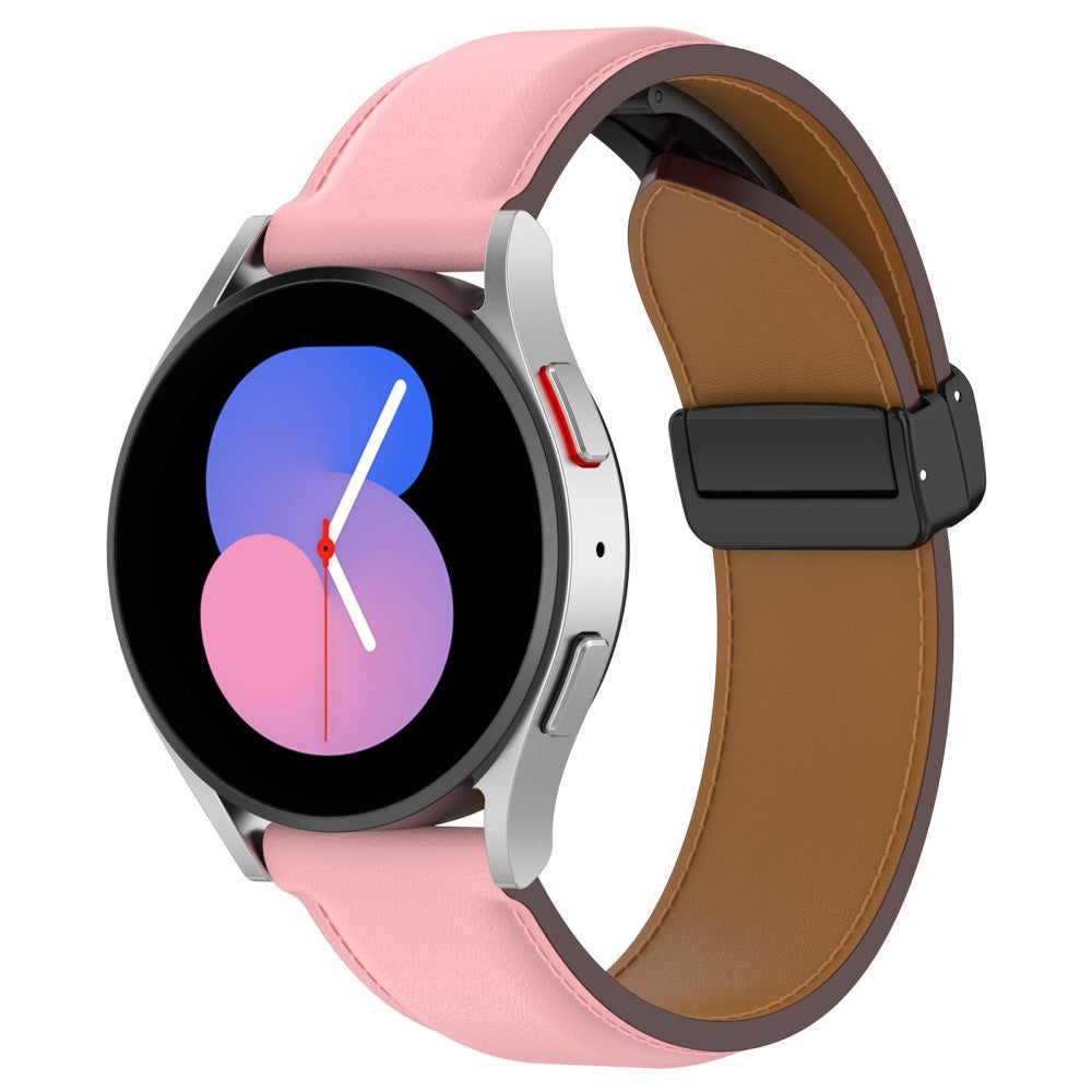 Super Fint Ægte Læder Universal Rem passer til Smartwatch - Pink#serie_3