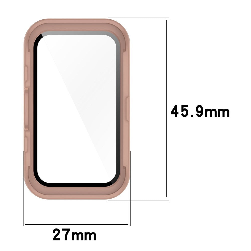 Super Pænt Cover med Skærmbeskytter i Plastik og Hærdet Glas passer til Huawei Band 8 - Hvid#serie_6