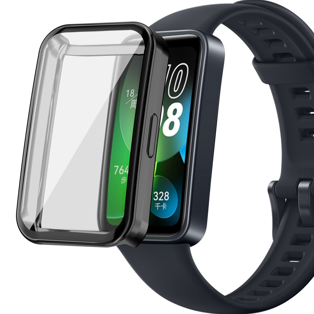 Rigtigt Flot Silikone Cover passer til Huawei Band 8 - Sort#serie_3