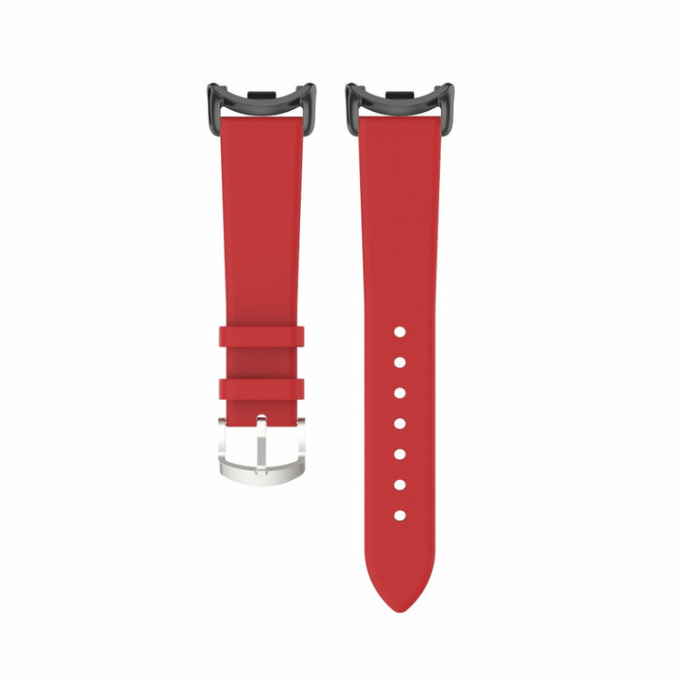 Stilren Ægte Læder Rem passer til Xiaomi Smart Band 8 - Rød#serie_3