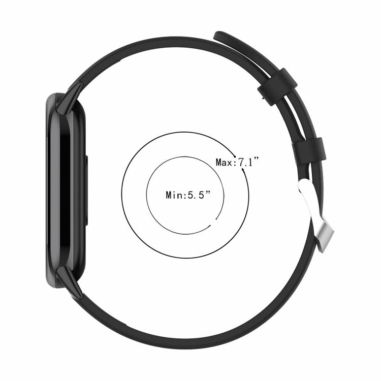 Stilren Ægte Læder Rem passer til Xiaomi Smart Band 8 - Sort#serie_4