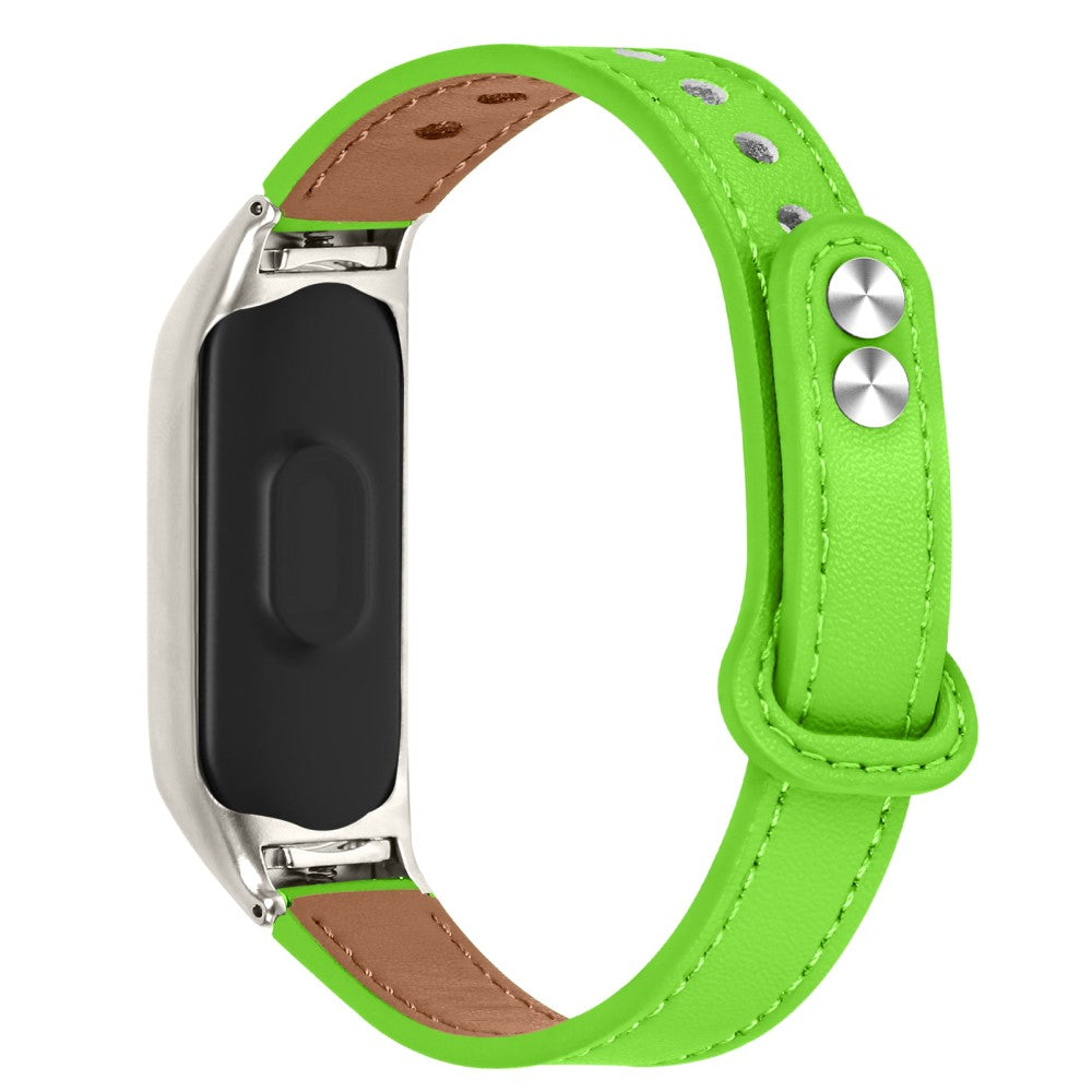 Mega Komfortabel Ægte Læder Rem passer til Xiaomi Smart Band 8 - Grøn#serie_9