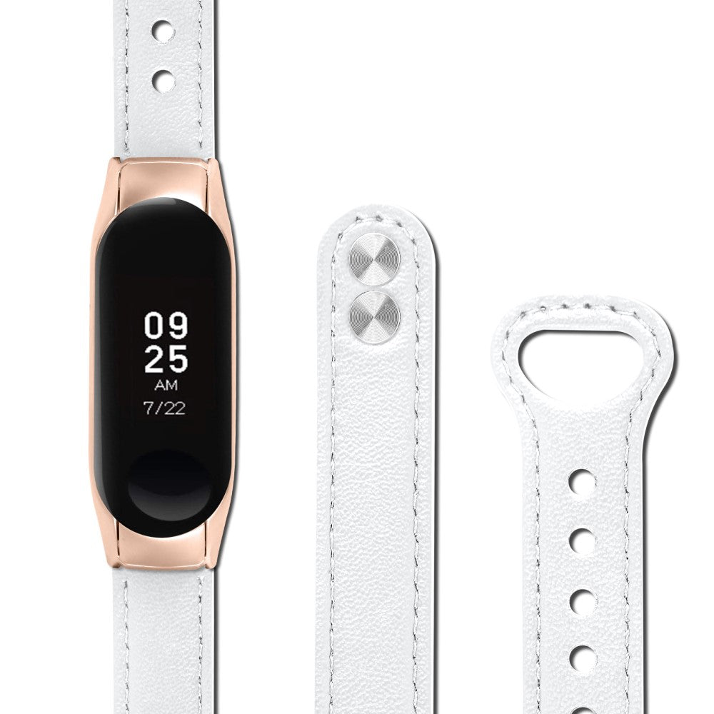Mega Nydelig Ægte Læder Rem passer til Xiaomi Smart Band 8 - Hvid#serie_1