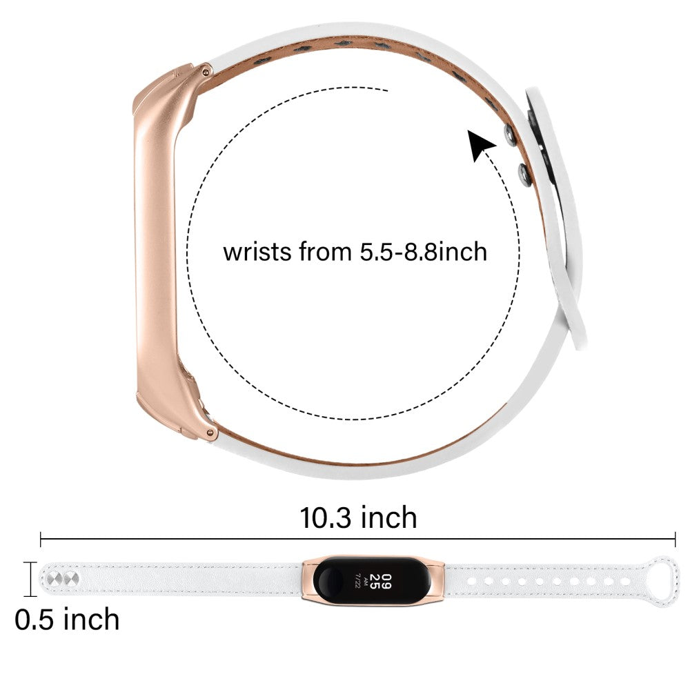 Mega Nydelig Ægte Læder Rem passer til Xiaomi Smart Band 8 - Hvid#serie_1