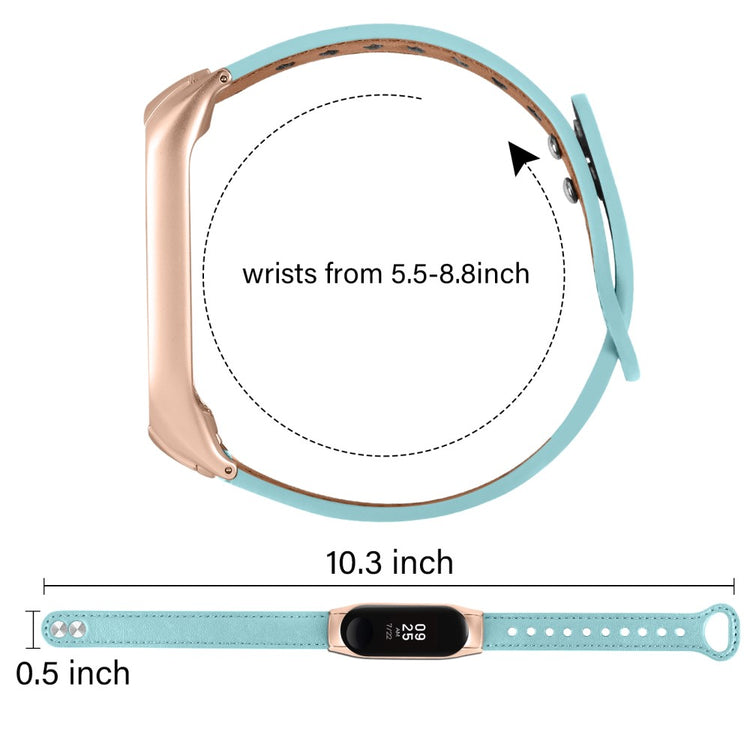 Mega Nydelig Ægte Læder Rem passer til Xiaomi Smart Band 8 - Blå#serie_10