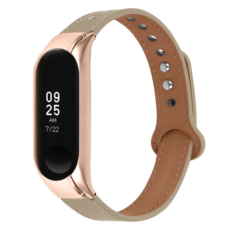 Mega Nydelig Ægte Læder Rem passer til Xiaomi Smart Band 8 - Brun#serie_3