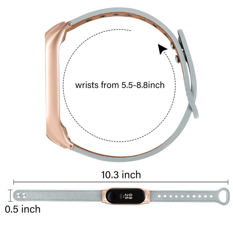 Mega Nydelig Ægte Læder Rem passer til Xiaomi Smart Band 8 - Sølv#serie_8