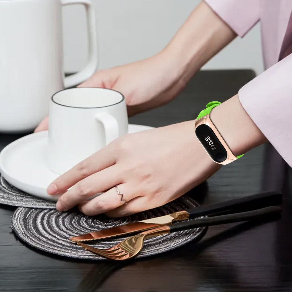 Mega Nydelig Ægte Læder Rem passer til Xiaomi Smart Band 8 - Sølv#serie_9