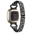 Wygodny Fitbit Sense / Fitbit Versa 3 Metal I Stras Pasek