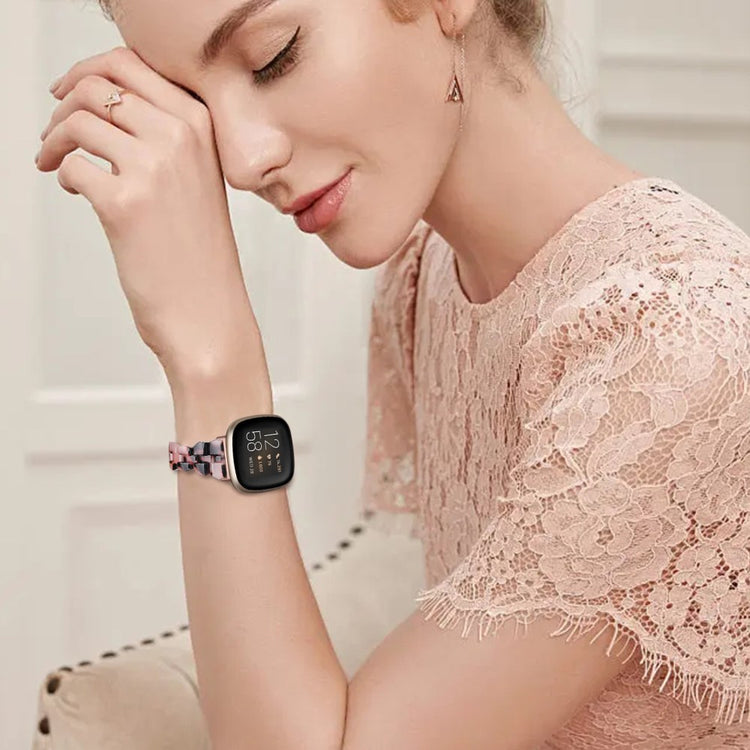 Fint Plastik Universal Rem passer til Fitbit Sense 2 / Fitbit Versa 4 - Pink#serie_7