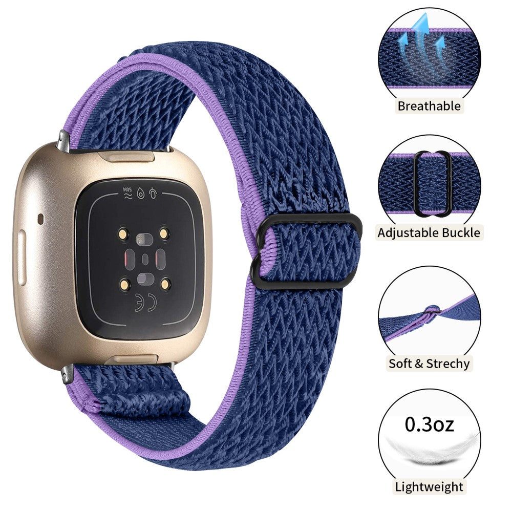 Smuk Nylon Universal Rem passer til Fitbit Sense 2 / Fitbit Versa 4 - Blå#serie_10