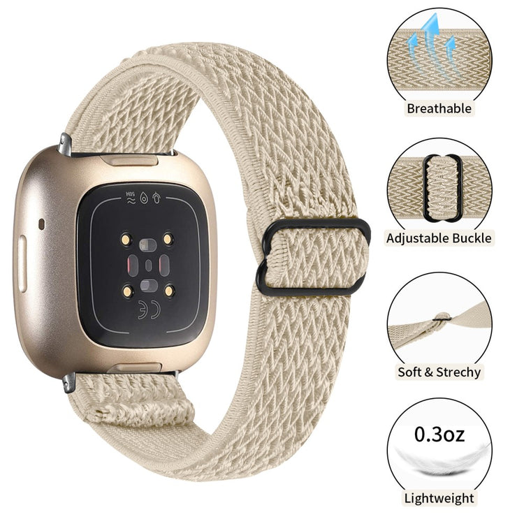 Smuk Nylon Universal Rem passer til Fitbit Sense 2 / Fitbit Versa 4 - Brun#serie_8