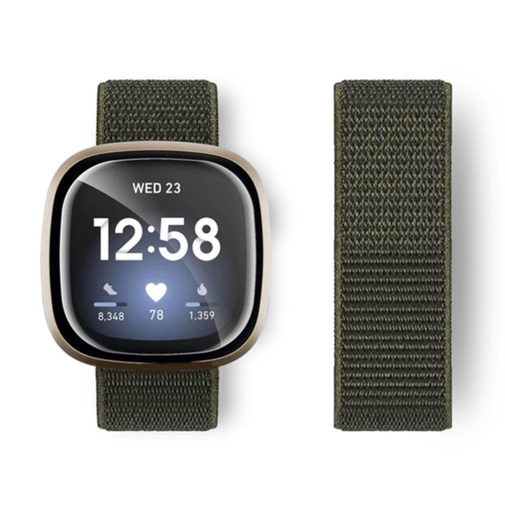 Kønt Nylon Universal Rem passer til Fitbit Versa 4 / Fitbit Sense 2 - Grøn#serie_14