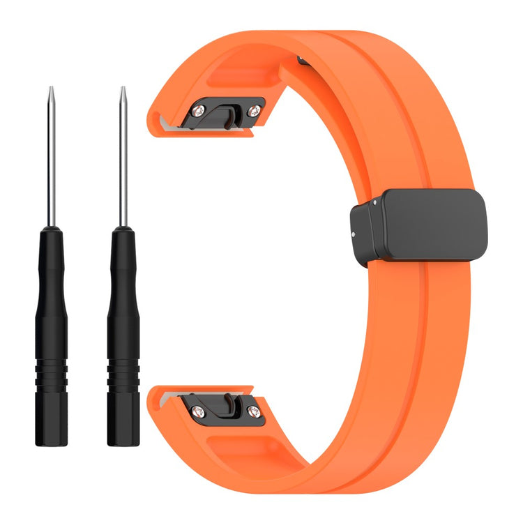 Mega Skøn Metal Og Silikone Universal Rem passer til Garmin Smartwatch - Orange#serie_4