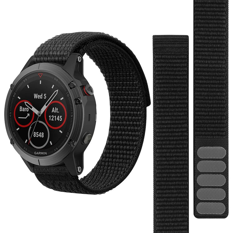 Superflot Nylon Universal Rem passer til Smartwatch - Sort#serie_5