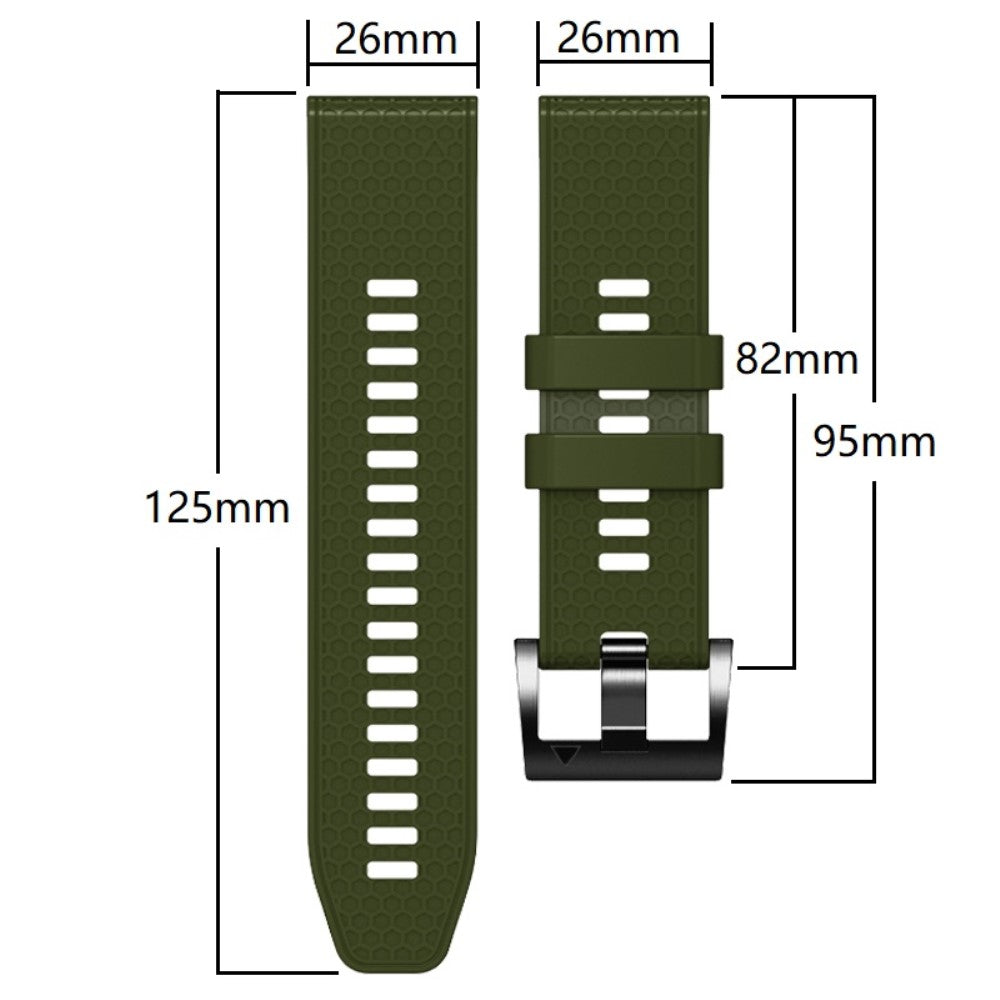 26mm dual-color dot texture silicone strap for Garmin Watch - Army Green+Black#serie_1
